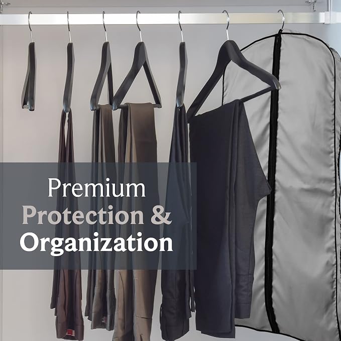 45" Fur Coat Cotton Garment Bags for Travel & Hanging Clothes (Grey) - Suit Covers Garment Bag for Men & Women Dress Bag - Closet Storage Suit Bag, Dress Bags, Coat Storage - Image 7