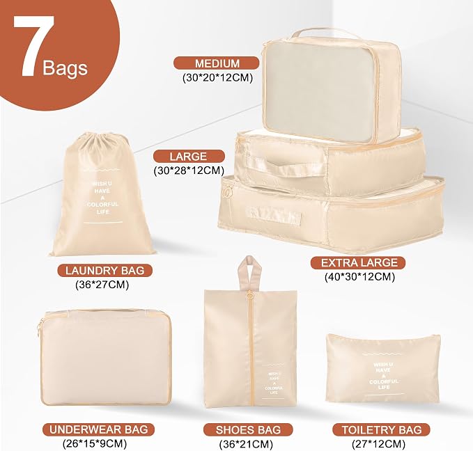Luggage Sets 2 Piece, 9 Piece Travel Suitcase Set, 20 inch Carry on Luggage, 28 inch Checked Luggage for Women with 7PC Organize Bags - Image 8