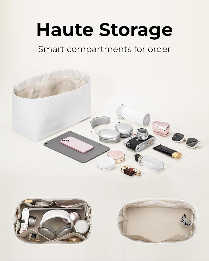 Lightweight Purse Organizer Compatible with Saint Louis GM | Handcrafted DuPont™ Tyvek®,Handbag Organizer Insert,1:1 Custom Fit,Craie,Designed for Minimalists, Office & Daily Commute - Image 7