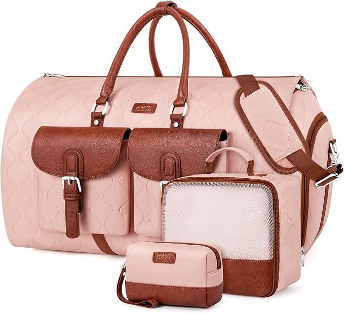 Garment Duffel Bag for Travel - ITIEZY Convertible Carry on Garment Duffel Travel Bag for Women Men Large Weekender Bag with Shoes Pouch 2 in 1 Hanging Suit Travel Duffel Bag 3pcs Set by ITIEZY