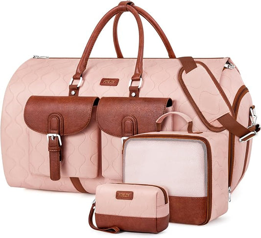 Garment Duffel Bag for Travel - ITIEZY Convertible Carry on Garment Duffel Travel Bag for Women Men Large Weekender Bag with Shoes Pouch 2 in 1 Hanging Suit Travel Duffel Bag 3pcs Set by ITIEZY