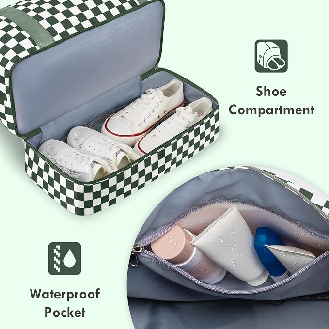 WOOMADA Weekender Overnight Bag for Women, Carry on Shoulder Travel Duffel with Shoes Compartment,Gym Bag with Toiletry Bag - Image 5