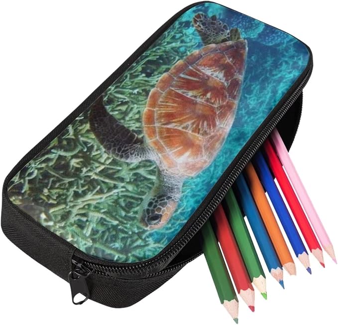 Kids Novelty Animal Backpack and Lunch Box for Boys Girls Student Lightweight 17 Inch School Sea Turtle Backpack with Lunch Bag Pencil Case Kids Comfy Padded Black Large Bookbag - Image 5