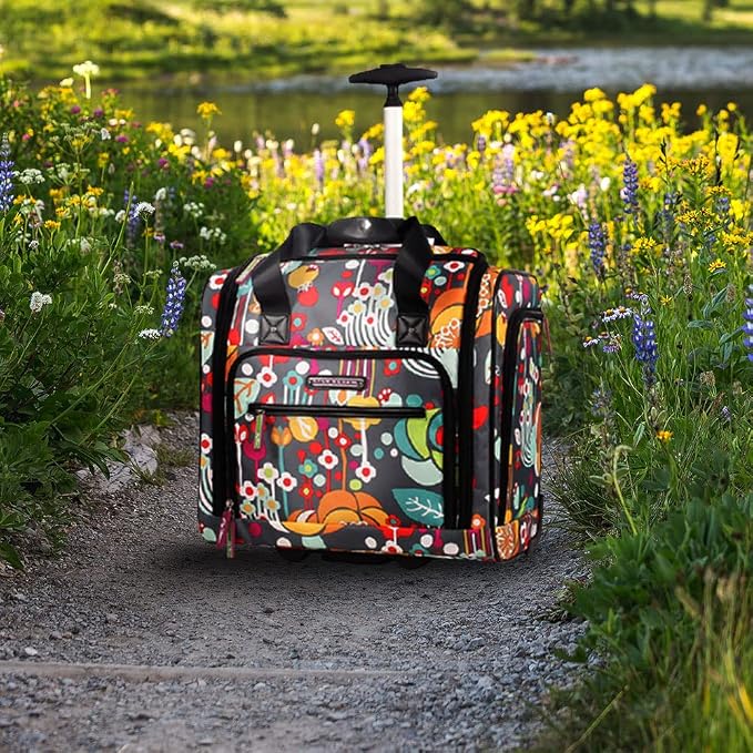 Lily Bloom Designer 15 Inch Carry On - Weekender Overnight Business Travel Luggage - Lightweight 2- Rolling Wheels Suitcase - Under Seat Rolling Bag for Women (Bliss) - Image 6