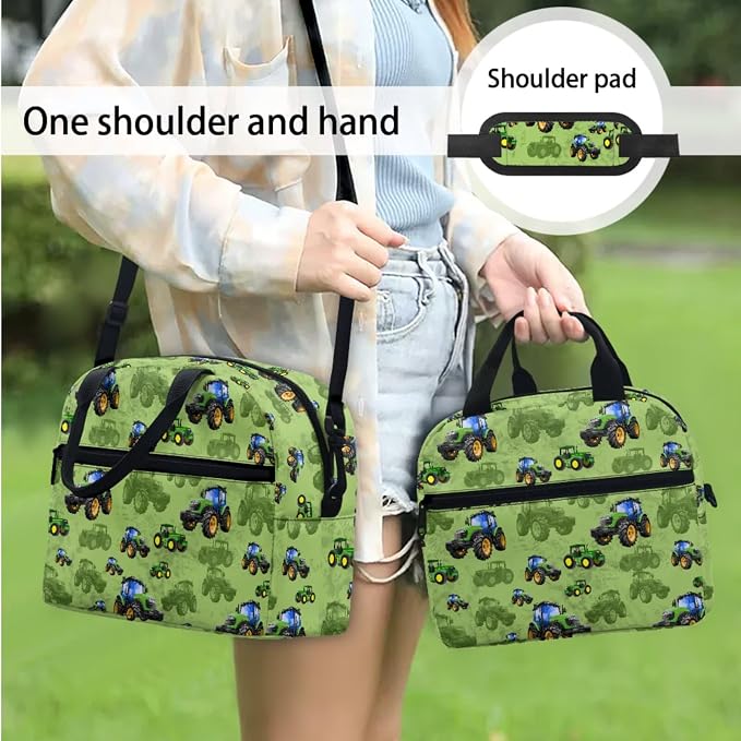 Cartoon Farm Tractor Kids Backpack with Lunch Box Pencil Bag Bottle Carrier Bag Sling Bags 4 Pcs Cute Tractor Backpack Sets for Boy Girl Middle School Primary Student Bookbag Casual Daypack - Image 5