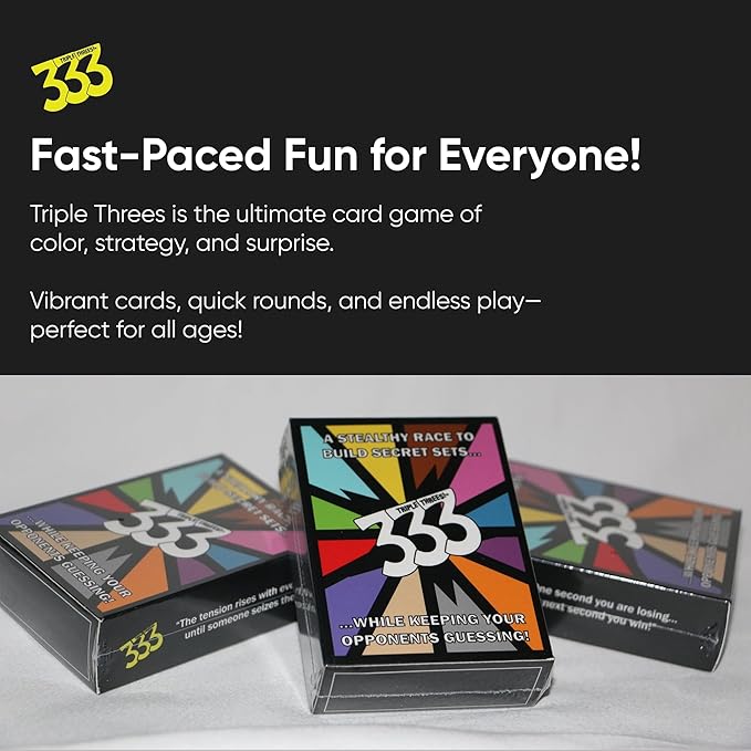 (333) Launch Edition – Unstoppable & Engaging Family Card Game of Strategy & Surprise, Logical Reasoning Play, Easy & Fun to Learn for Kids, Travel Ready, Great Gift Idea, 2+ Players