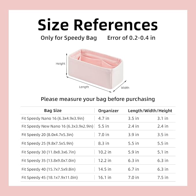 DGAZ Silk Purse Organizer Insert Fits LV Speedy 16/20/25/30/35/45 bags，Silky Smooth Bag Organizer，Luxury Handbag & Tote Shaper（Pink，SP16） - Image 7