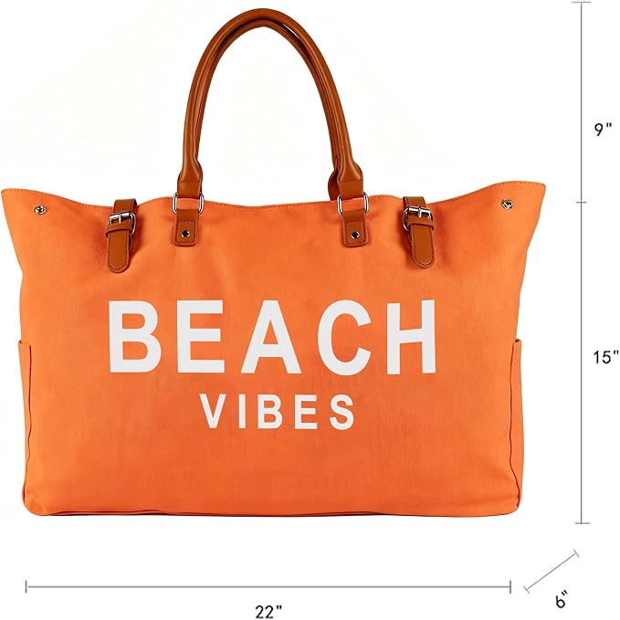 Lamyba Beach Bag with Vegan Leather Handle, Extra Large Beach Bag for Women Waterproof Sandproof, White | with Vegan Leather Handle - Image 3