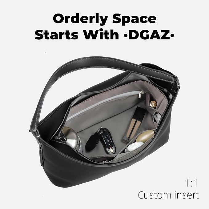 DGAZ Lightweight Purse Organizer Insert for GYARD-HoboBags,silk and DupontPaper handbag inner for Luxury Bag(Gris Mouette,HoboBag) - Image 7