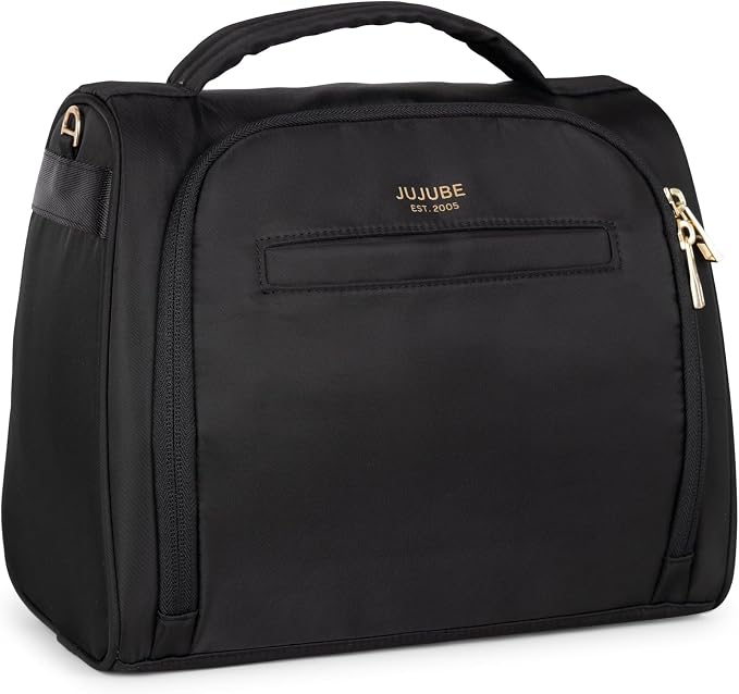 JuJuBe Insulated Bottle Bag, Breastmilk Cooler, Fits 3 Baby Bottles, Storage Tote for Nursing Mom, Daycare & Travel, Lunch Bag w/Handle & Shoulder Strap (Black) - Image 2
