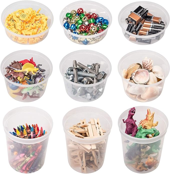 DuraHome Food Storage Containers with Lids 8oz, 16oz, 32oz Freezer Deli Cups Combo Pack, 44 Sets BPA-Free Leakproof Round Clear Takeout Container Meal Prep Microwavable, Airtight Lids (Mixed Sizes) - Image 6