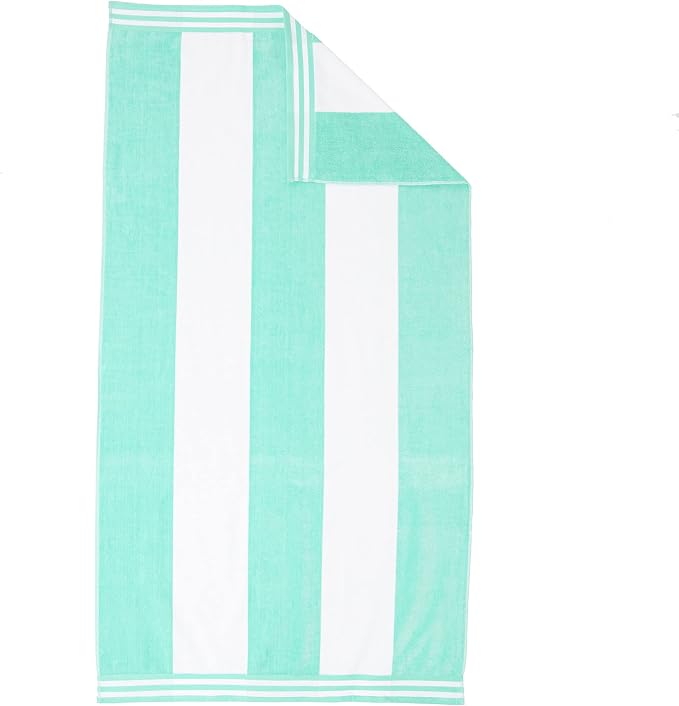 Superior Cotton Nautical Stripe Beach Towels, Colorful Towels for Adult, Kid, Pool, Swimming, Sand, Travel, Large Oversized, Absorbent, Fast Drying, Bath Basics, Cabana Collection, 1 Piece, Mint - Image 6