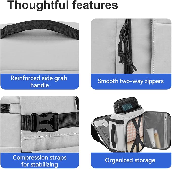 Carry On Travel Backpack Flight Approved Laptop Backpack for Women Men | Personal Item Travel Bag, Casual Weekender Daypack with Wet Pocket for Business, Hiking - Image 9
