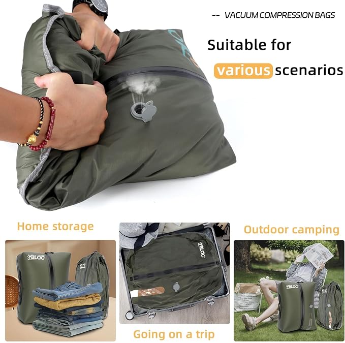 YBLOC Vacuum Bags for Travel - 1-Pack 19L Reusable Compression Bag, Space Saver, (Up to 60% for Bulky Items),IP67 Waterproof TPU for Carry-On Suitcase & Backpack, Seasonal Storage(Without pump) - Image 4