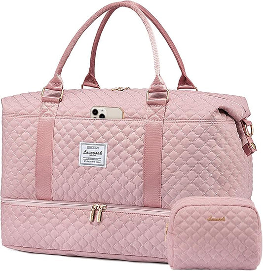LOVEVOOK Travel Duffle Bag,Weekender Bags for Women with Shoe Compartment，Carry on Overnight Bag with Toiletry Bag,Gym Duffel Bag with Wet Pocket, Hospital Bags for Labor and Delivery by LOVEVOOK
