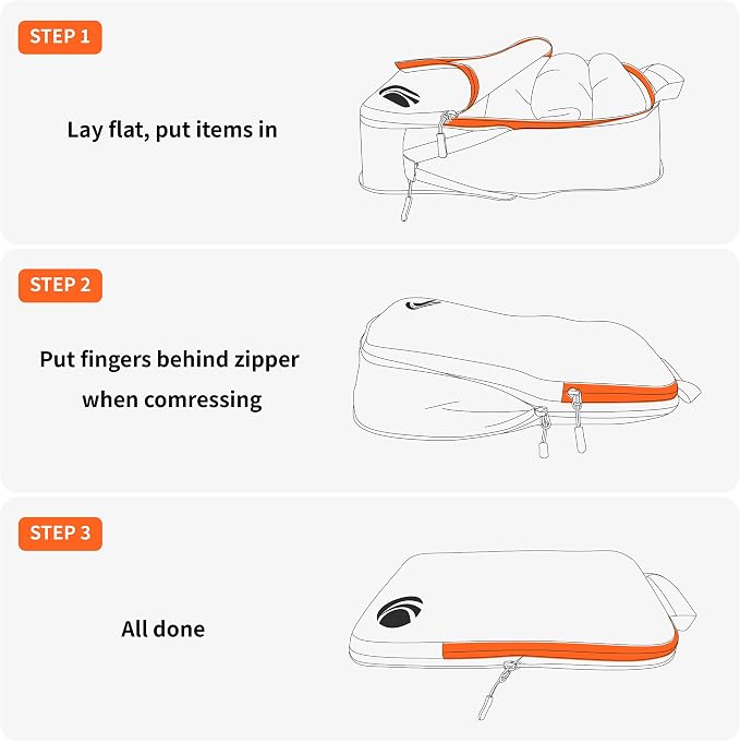 Cipway Compression Packing Cubes Set, Ultralight Expandable Travel Packing Organizers for Carry on Luggage (Grey 6pcs) - Image 7