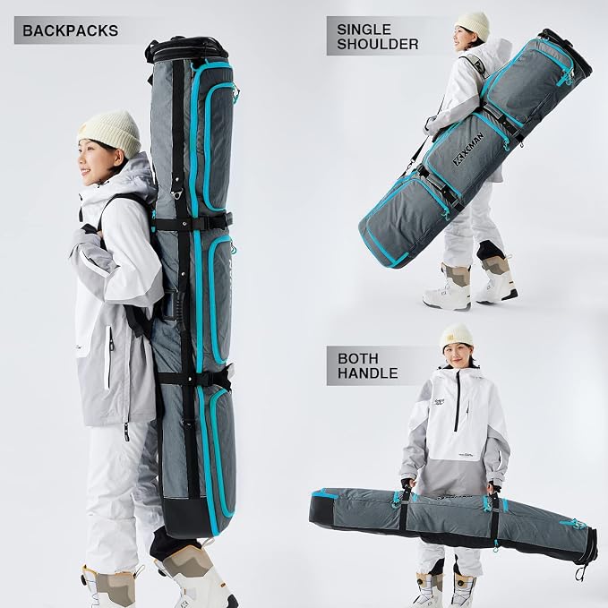 XCMAN Padded Snowboard Bag Expandable Snowboard Bag for Air Travel Adjustable Ski Bag Length 63-75In - Image 4