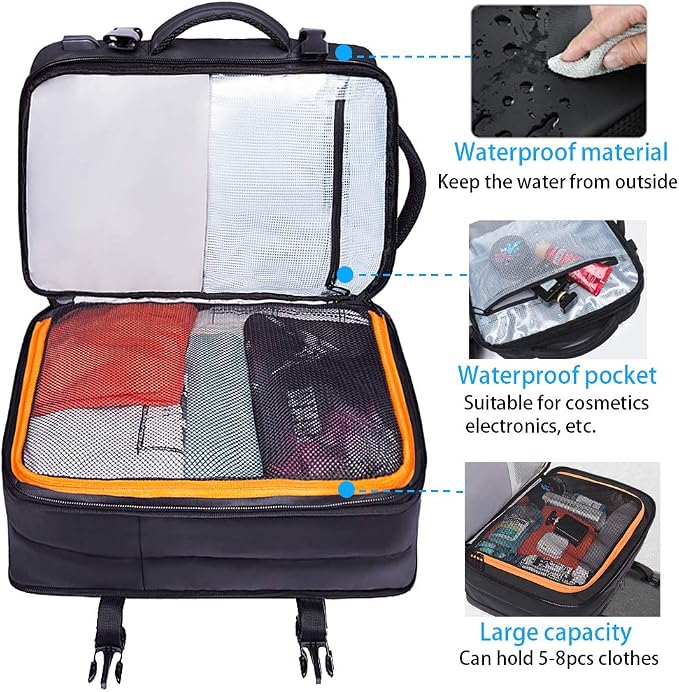 35L Travel Backpack,Flight Approved Carry On Backpack for International Travel Bag, Water Resistant Durable 17-inch Laptop Backpacks,Large Daypack Business Weekender Luggage Backpack for Men Women - Image 3