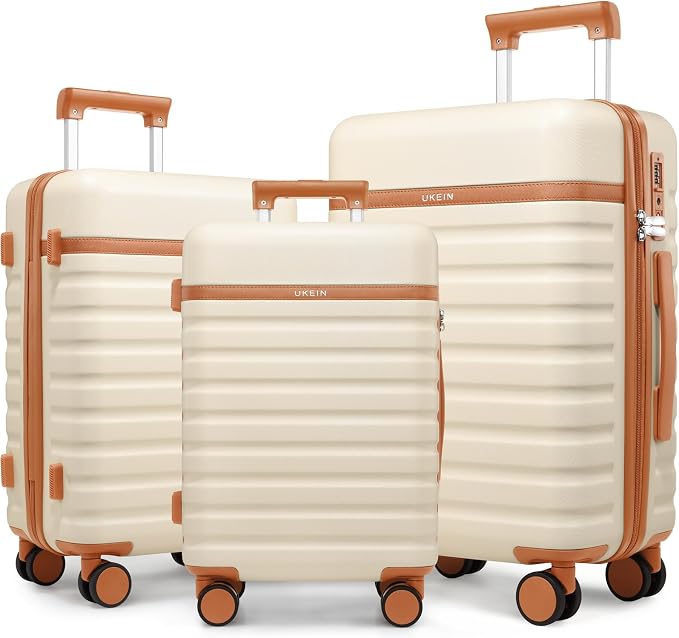 3 Piece Luggage Set, Durable ABS Hardshell Carry On Suitcase Set with Silent Spinner Wheels, YKK Zipper & TSA Lock, Lightweight Large Travel Checked Luggage,20/24/28 Inch by Unknown
