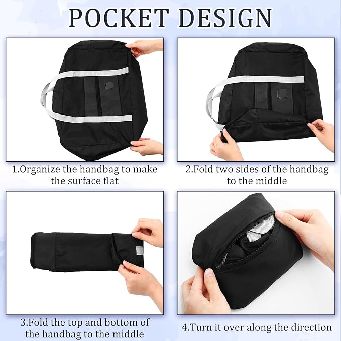 Sweetude 24 Pcs Travel Duffel Bags Bulk Foldable Luggage Bag Women Men Waterproof Carry Tote with Trolley Sleeve for Gym, Overnight, Airlines(Black) - Image 5