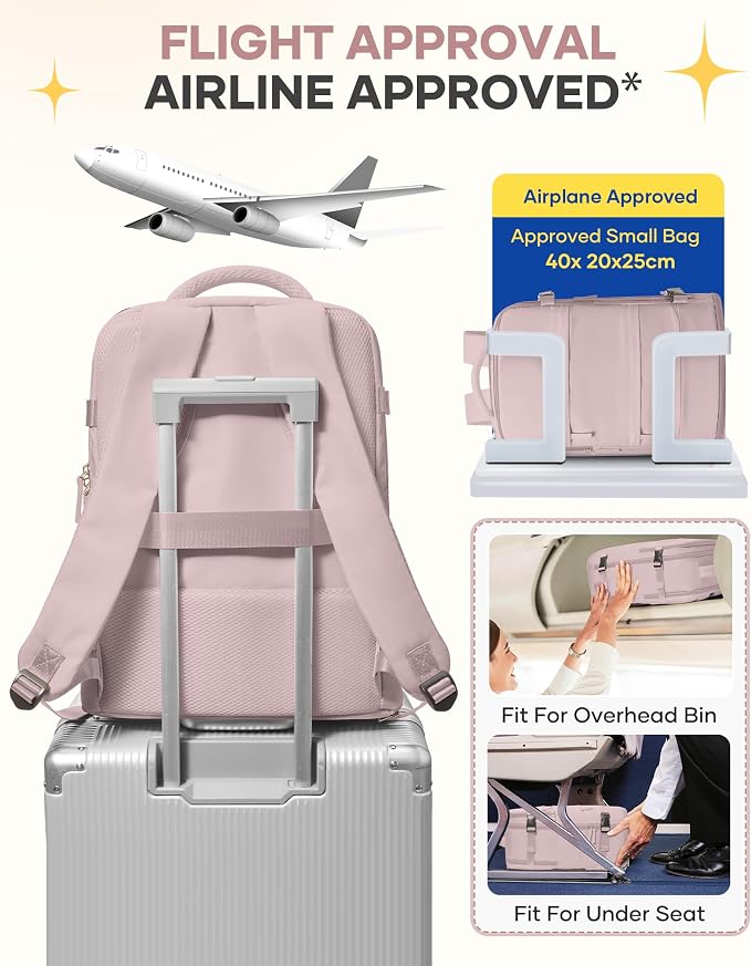 coofay Large Travel Backpack For Women Men Airline Approved Carry On Backpack Flight Approved Waterproof Sports Backpack Casual Daypack Hiking Backpack - Image 7