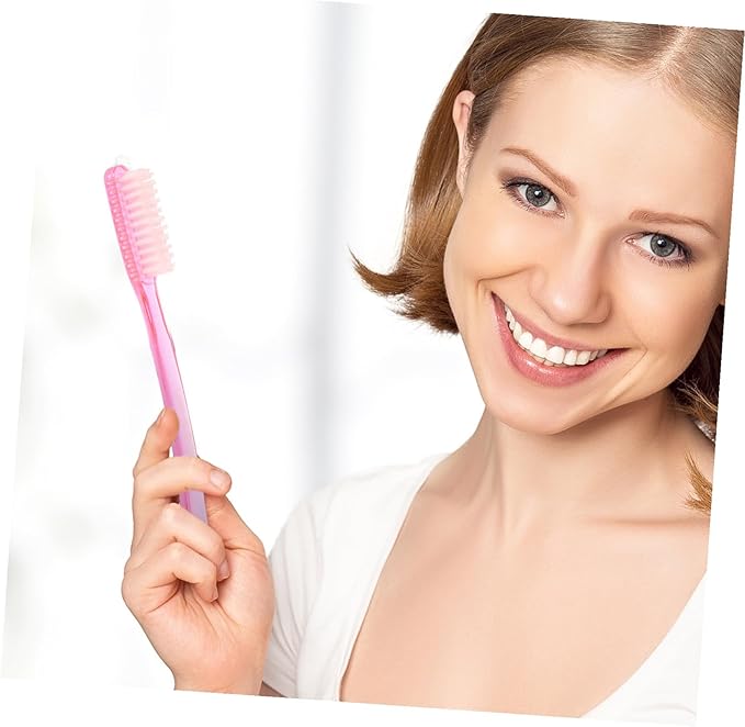 6pcs Hard Bristle Toothbrush for Adults Premium Manual Cleaning Teeth Stain Removal Bulk with Anti-Skid Handle for Daily Oral Hygiene and Travel Use