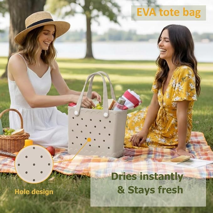 Rubber Beach Bag Waterproof Durable Large Tote Bag for Beach Sports Pool Swim Travel EVA Tote - Image 5