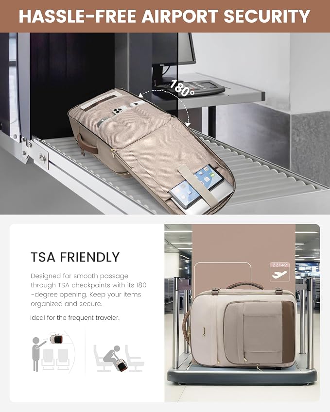 LOVEVOOK 50L Travel Backpack for Women & Men - 18 Inch Carry On Backpack & Personal Item Backpack for Airlines, Spacious and Durable Design, with 3 Packing Cubes - Image 4