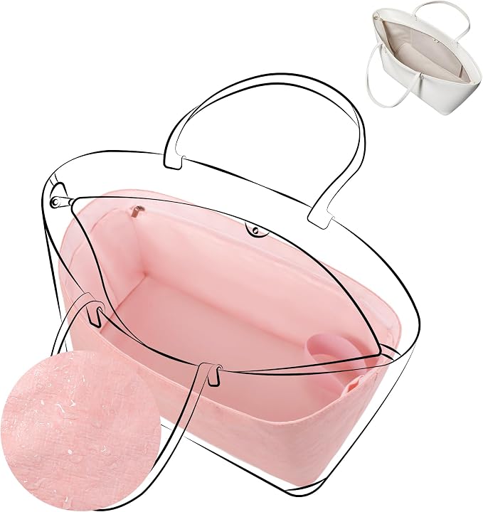 DGAZ Lightweight Purse Organizer Insert for GYARD-Anjou/Artois/SaintLouis Bags,silk and DupontPaper handbag inner for Luxury Bag(Pink,ArtoisMM) by DGAZ