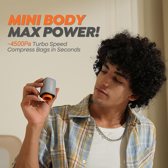 Rechargeable Wireless Pump Travel Storage Bags Set - 15 Pack Small Size Vacuum Bags for Travel & Home, Space-Saving Compression Packing for Clothes, Suitcase Luggage