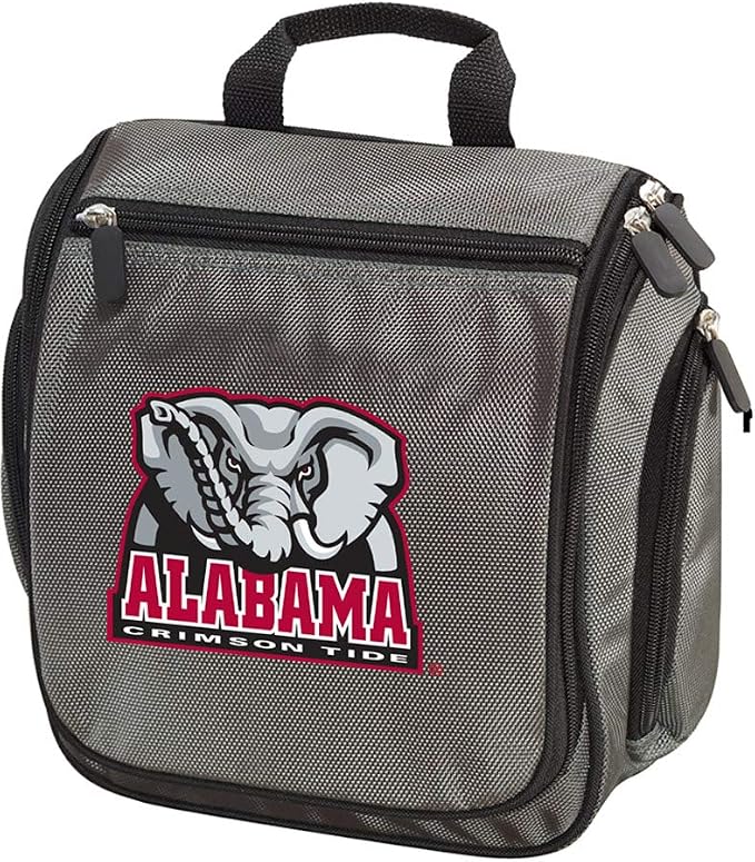 Broad Bay Alabama Toiletry Bag Or Hanging University of Alabama Shaving Kit for Men (Gray - Elephant Logo) by BroadBayPersonalizedGifts