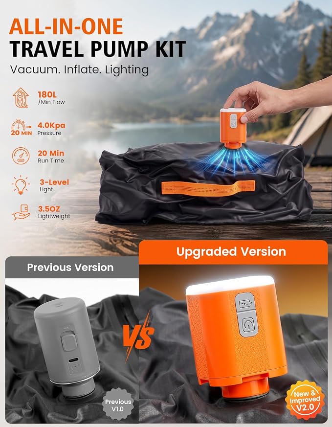 Vacuum Travel Bags with Pump, 34L Space Saver Vacuum Compression Bags for Travel Luggage Suitcase Backpack, Waterproof & Reusable Vacuum Packing Cubes for Clothing (1PCS + Pump) - Image 6