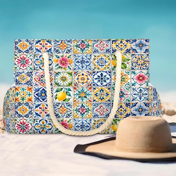 Large Beach Bag with Zipper Beach Bags for Women Water Resistant Swim Pool Bag - Image 3