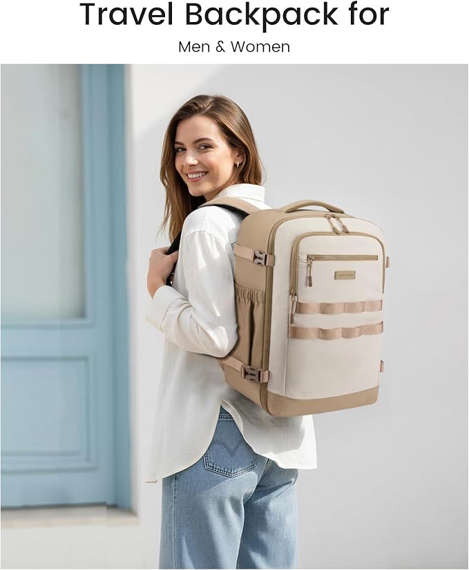 LOVEVOOK 40L Travel Backpack for Women & Men, TSA Approved Carry On Backpack with 3 Packing Cubes, Waterproof Personal Item Bag Fits 17 Inch Laptop, Weekender Essentials Overnight Backpack for Trip - Image 2