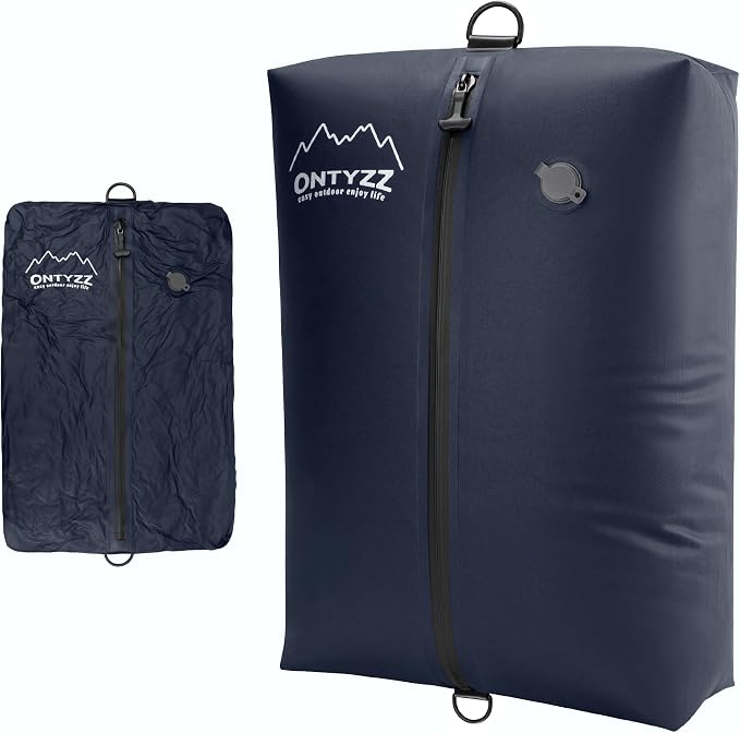 ONTYZZ Travel Vacuum Compression Bags, IPX8 Waterproof Luggage Space Saver Bags, Reusable TPU Vacuum Seal Bags for Travel Clothes Storage, 1 Pack Dark Blue by OTNYZZ
