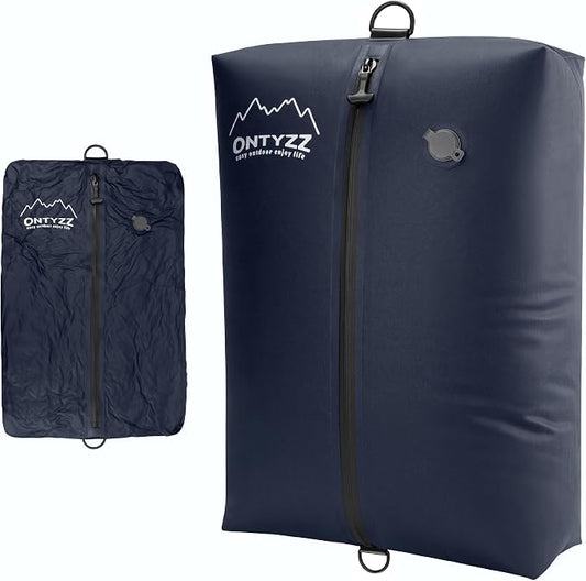 ONTYZZ Travel Vacuum Compression Bags, IPX8 Waterproof Luggage Space Saver Bags, Reusable TPU Vacuum Seal Bags for Travel Clothes Storage, 1 Pack Dark Blue by OTNYZZ