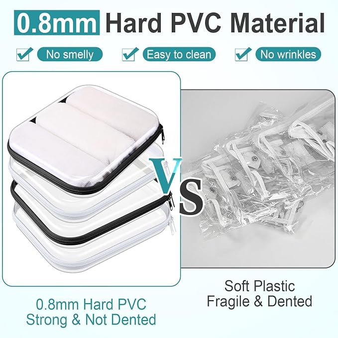 Hoolerry 4 Pcs Hard Clear Zipper Case Makeup Bags Plastic Zipper Pouch Transparent Storage Box Containers for Cosmetics, Snacks, Building Blocks, Puzzles(Clear,9.8 x 7.9 x 2 in,Black and White) - Image 4