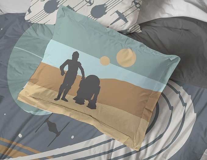 Star Wars Full Comforter Set 7 Piece Soft Bedding for Boys, Multi | Bed in a Bag, Comforter Sheets Shams Pillowcases, Official Product, Soft Microfiber, Machine Washable, Boys Gift - Image 5