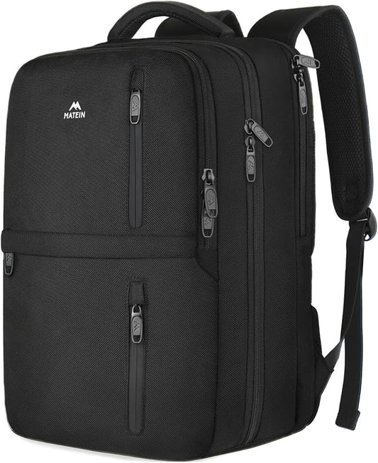 MATEIN Carry on Backpack, 40L Flight Approved Large Travel Laptop Backpack | Fit 17 Inch Laptop, Computer Daypack, Water Resistant, College Weekender Overnight Bag, For Men & Women, Black by MATEIN