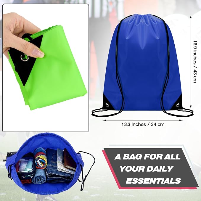Shappy 160 Pcs Drawstring Backpack Bulk Sports Gym Cinch Bag Polyester String Bag for Men Women (4 Colors) - Image 3