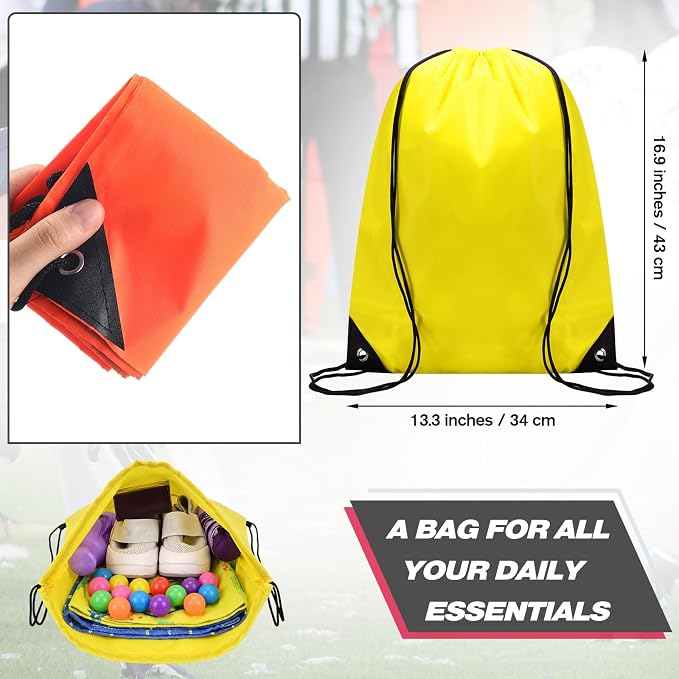 Shappy 300 Pcs Drawstring Backpack Bulk Sports Gym Cinch Bag Polyester String Bag for Men Women (15 Colors) - Image 3