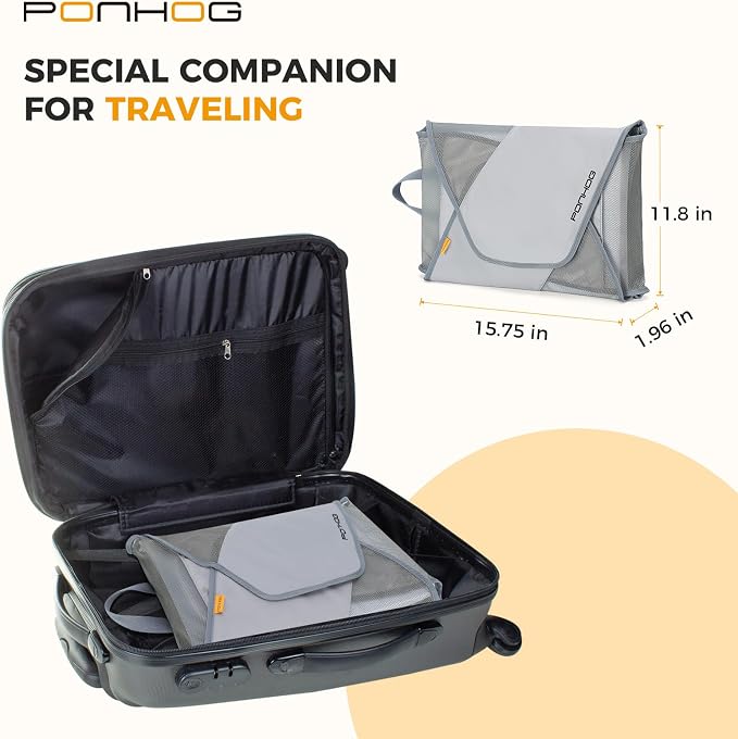Ponhog Grment Folder for Travel Grey | Original Garment Packing Folder, Foldable Clothes Shirt Bags with Wrinkle-Free Folding Board and Compression Wings - Image 5