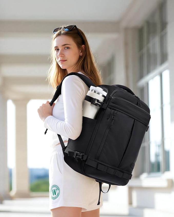 LOVEVOOK 50L Travel Backpack for Women Men, Airline Approved Carry On Luggage with 3 Cubes Accessories, TSA Personal Item Travel Cruise Essentials, Waterproof Weekender Overnight Bags fits 17" Laptop - Image 2