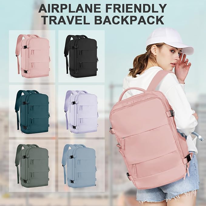 coowoz Large Travel Backpack For Women Men,Carry On Backpack Flight Approved,Hiking Backpack Waterproof Outdoor Sports Rucksack Casual Daypack Fit 15.6 Inch Laptop Shoes Compartment - Image 8