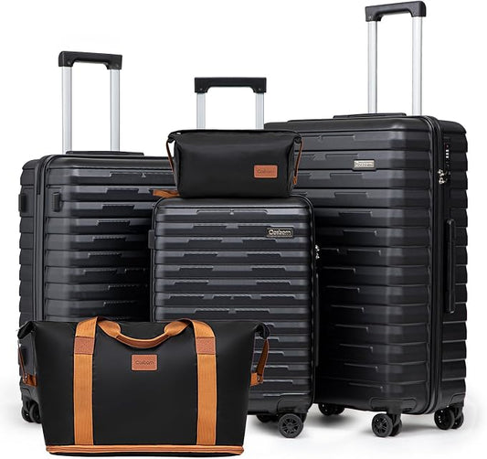 Cosbarn Luggage Sets 5 Piece Suitcases with Wheels, Suitcase Set ABS Hard Case Luggage with Spinner Wheels Durable Travel Luggage by Cosbarn
