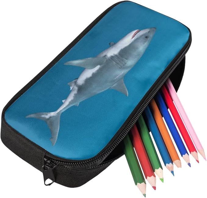 Kids Novelty Animal Backpack and Lunch Box for Boys Girls Student Lightweight 17 Inch School Shark Backpack with Lunch Bag Pencil Case Kids Comfy Padded Black Large Bookbag - Image 5
