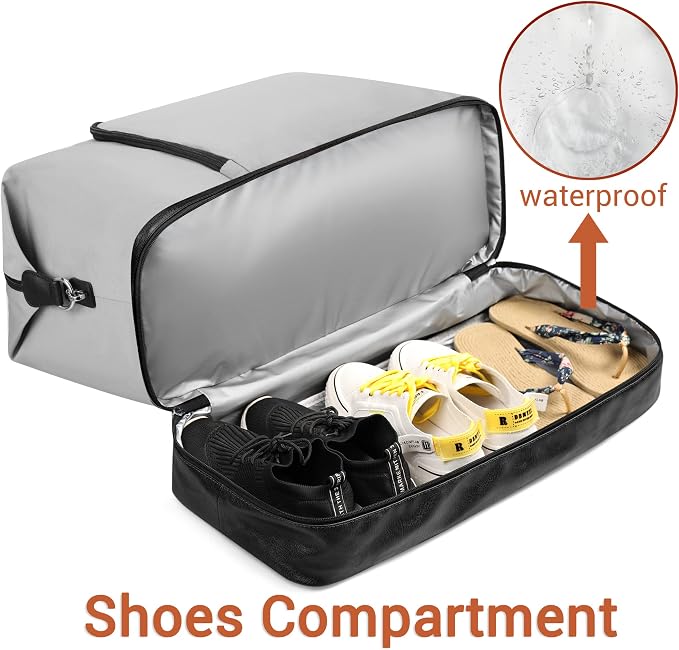 Travel Weekender Bag for Women, 21" Overnight Bag with Shoe Compartment 50L Large Travel Duffel Bag Carry On Tote for Weekend, Overnight, Business Trips, Water Resistant - Image 3