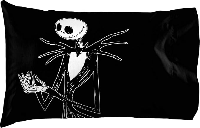 Jay Franco Kids Sheet Set with Fitted, Flat Sheets & Pillow Cover - Ultra-Soft Bedding with Pillowcase for Room Decor, White - Nightmare Before Christmas, 4 Piece Queen - Image 3