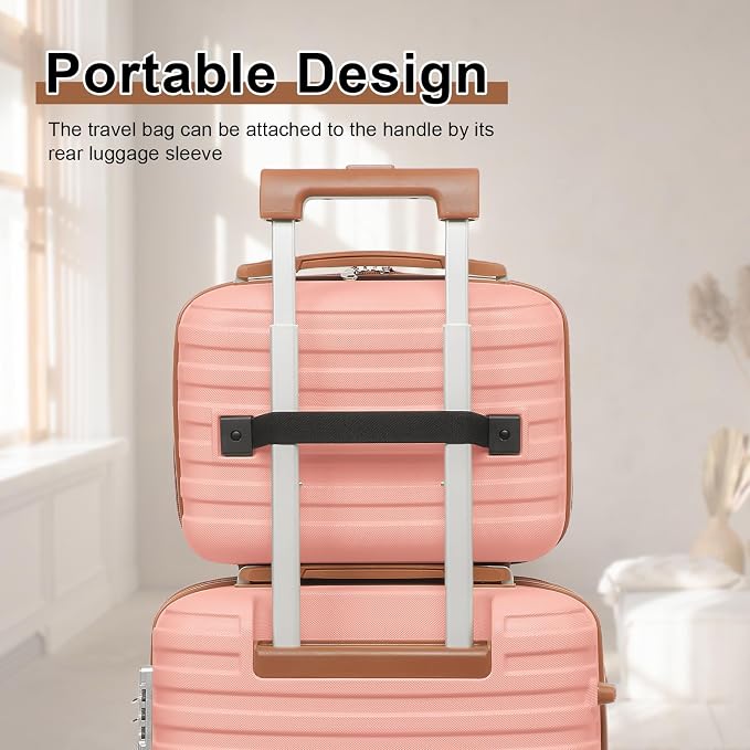 Joyway Luggage Set 7 Piece Suitcase Sets with Spinner Wheel,Hardside Expandable Travel Laggage with TSA Lock(18/20/24/28 Pink) - Image 4