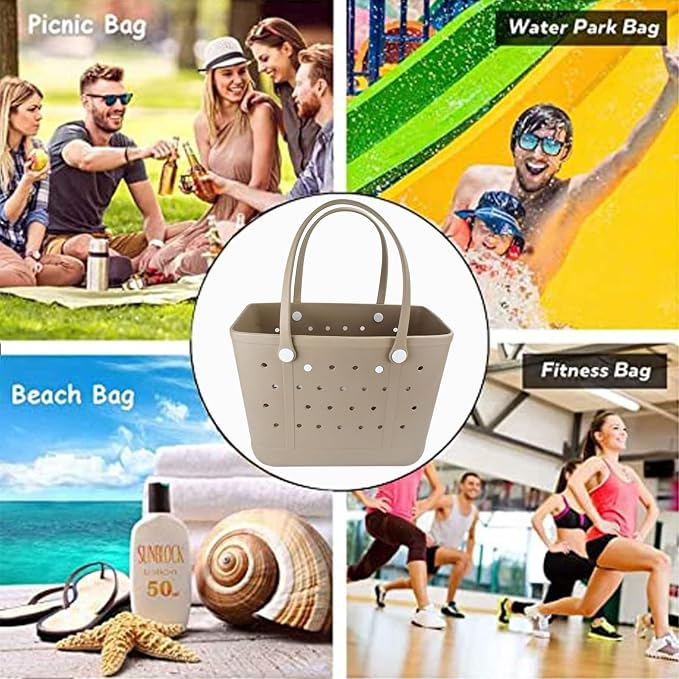 Juyeesm X Large Rubber Tote Bag for Boat, Beach, Pool-XL,18.9 * 13.8 * 8in | Oversized Rubber Beach Bags, Washable Beach Tote Bag, Durable Travel Bags for Work, Sport - Image 7